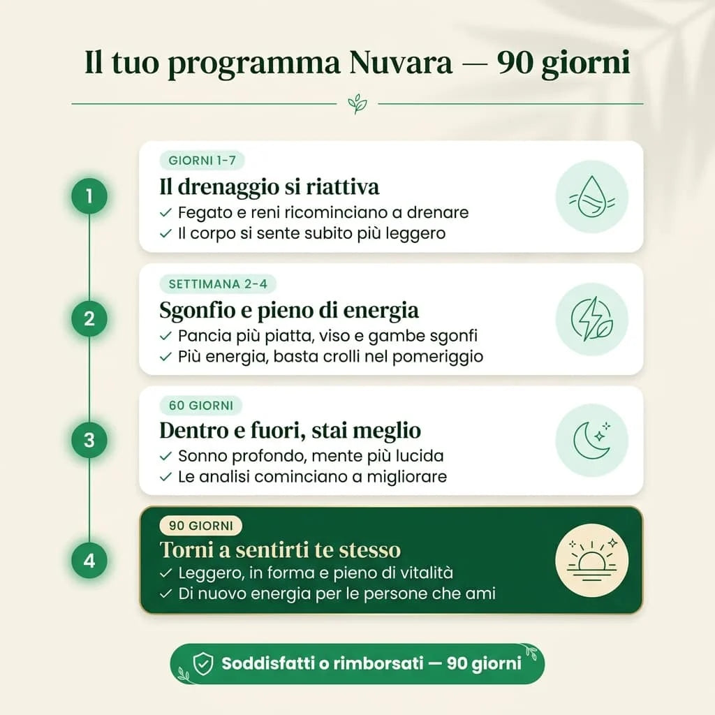 Nuvara — Drenaggio Linfatico Senti il tuo corpo ripartire in 60 giorni